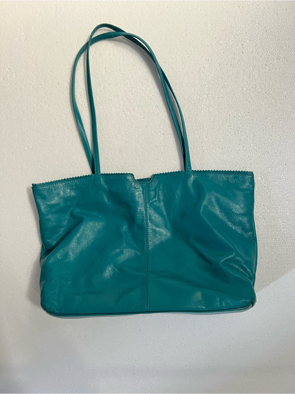 Bright Turquoise Genuine Leather Tote Bag
